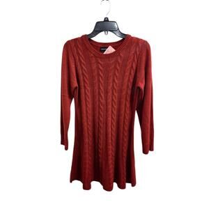 Excellent S Red FancyQube Sweater Dress